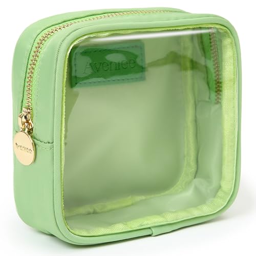 Aveniee Clear Makeup Bag, Small Pouches for Purse, Mini Cosmetic Bag for Inside Purse, Cute Organizer Bag for Travel Toiletry Lipstick-Green - color: Green