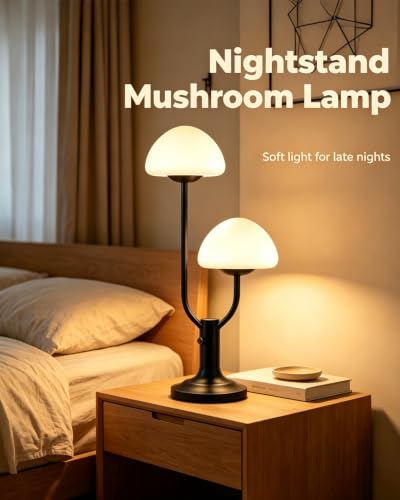 Lightdot Mushroom Table Lamp for Bedroom Dimmable Cute Black Desk Lamp - color: 09-Black-Mushroom-2U