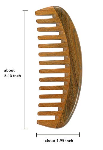 Louise Maelys Wooden Wide Tooth Comb For Curly Hair - color: Moon comb