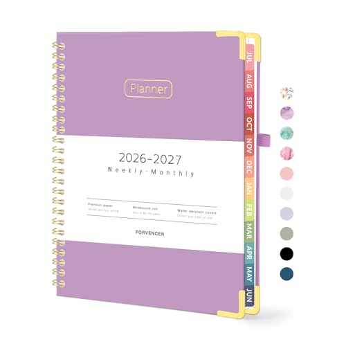 Forvencer Academic Planner 2026-2027, Calendar Jul 2026-Jun 2027, 6" x 8" - color: Muted Purple, size: 6.3"x8.4" (Jul 2026 - Jun 2027)