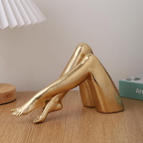 Golden Legs Sculpture Resin Statues Home Decor (Bowed Leg) - color: Bowed Leg