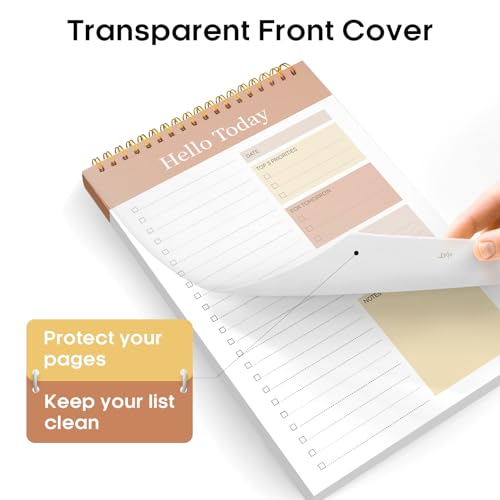 Taja To Do List Notepad, Undated Daily Planner for Work and Goal Setting - color: z-Brown, size: 1 Pack