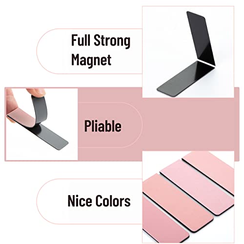 Mr. Pen- Aesthetic Magnetic Bookmarks, 12 Pack, 0.8"x2.35" - color: Boho Pink
