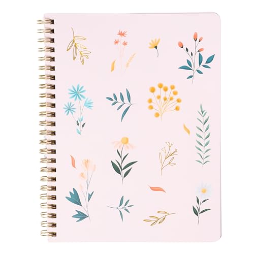 Happy Hoos® Aesthetic Spiral Notebook - 6.25" x 8.25" College Ruled Journal Notebook - Hard Cover Writing Journal for Work, School, Travel, More - Floral Notebook 8 Seasonal Designs(Summer Garden) - color: Summer Garden