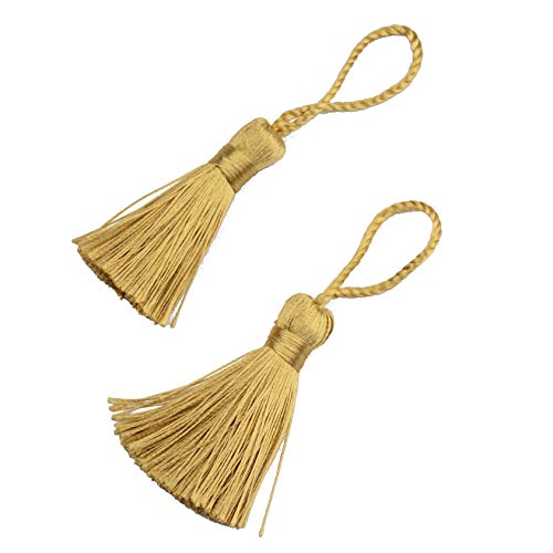 20Pcs 4.3 Inch Silky Mini Craft Tassels for Earrings, Souvenir(Champange) - color: #47champagne