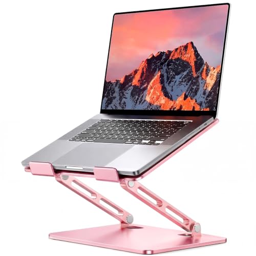 LOXP Aluminum Laptop Stand, Laptop Stand for Desk Ergonomic -Pink - color: Classic Pink