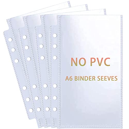 40 Pack 80 Pockets Budget Sheet Protector Sleeves for A6 6 Ring Binder, Ultra-Clear Cash Binder Sleeves, Double-Sided, Top Loading Sheet Protector for Budget Sheet, Currency Collection,3.5x5 Photos - color: A6 1 Pocket Sleeves