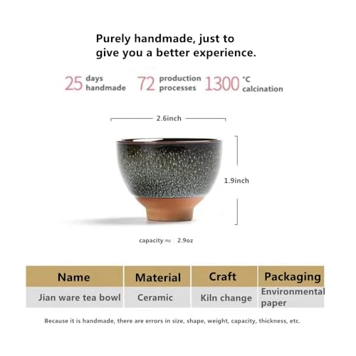 Better-Love 6PCS Handmade Ceramic Tea & Sake Cups, Japanese Pottery Set