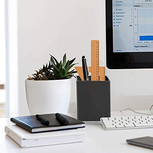NIUBEE Black Acrylic Pen Holder 4 Pack, Desktop Pencil Cup Stationery Organizer for Office Desk Accessory - color: Black