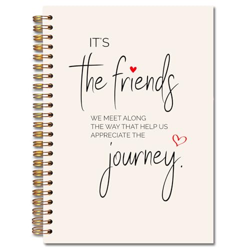 JINYO Gifts for Friends Notebook, Friendship Gifts for Women Friends Journal, BFF Bestie Soul Sister Gift for Women Spiral Notebook 5.5x8.3 Inch - color: white Friendship Notebook