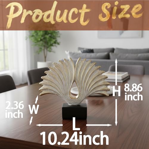 10" Modern Abstract Wing Decorative Sculpture, Knot Sculptures,Home Decor,Coffee Table Statues,Shelf Top Decor Aesthetics,Dining Living Room Desk Decor - color: 10.24"golden