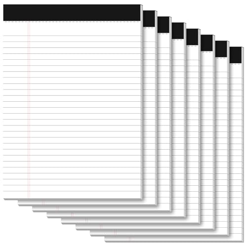 Notepads 8.5 x 11 Legal Pads of Paper 8 Pack Note Pads 8.5 x 11 Lined Paper - color: White 8