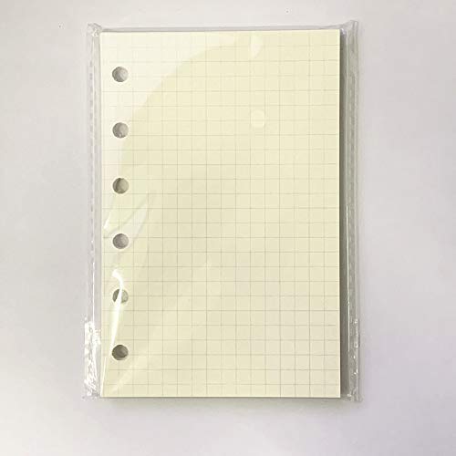A7 Refill,Pocket Notebook Inserts, Grid 6 Hole Paper for Filofax, Square Matrix 100gsm Thicker Paper for Refillable 6 Rings Binder Agenda, 4.84 x 3.23'', Harphia - color: Grid Square, size: A7