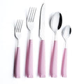 ANNOVA Silverware Set Stainless Steel Colorful Handle Tableware Kitchen Flatware Set Utensils, Includes Dinner Knives, Forks, Spoons, Salad Forks & Dessert Spoons (Light Pink, 20 Pieces) - color: Light Pink 20Pieces