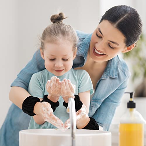 WHAVEL 6 Pairs Wrist Towels, Absorbent Spa Sweatbands to Prevent Liquid from Spilling Down Arms - color: C.Black
