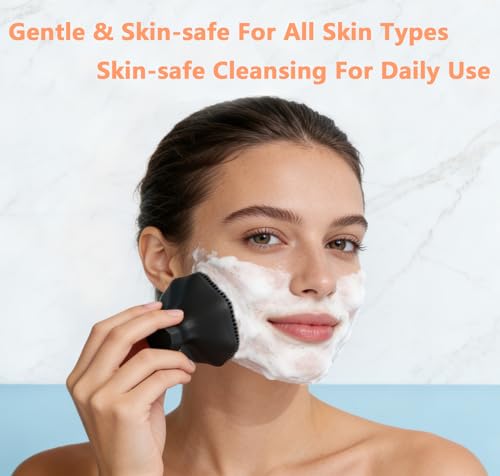 Silicone Face Scrubber, Facial Cleansing Brush,Face Exfoliator Brush, 2 PCS