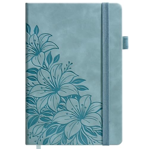 Lined Journal Notebook Hardcover Leather Bound 200 Pages A4 Blue Cute Diary - color: Light Blue, size: A4 200 Pages