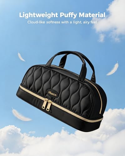 Mancro Carrying Case for Shark FlexStyle, Quilted Hair Tools Travel Bag | with Heat-Resistant Mat, Travel Case for Dyson Airwrap & Shark FlexFusion, Hair Dryer Organizer for Women, Black - color: Gold Black, size: Standard