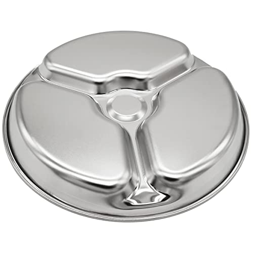 Korean Stainless Steel Divided Plates for Toddlers & Kids, Non-Toxic, 2PK - size: 3 Compartments (Round)