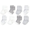Hudson Baby Baby 8-pack Cotton Rich Newborn and Terry Socks - color: Gray Stripe 8 Pack, size: 6-12 Months