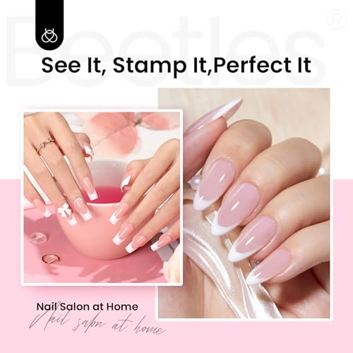 Beetles French Tip Nail Stamp 3Pcs Silicone Nail Stamp Kit - color: D - Clear-3