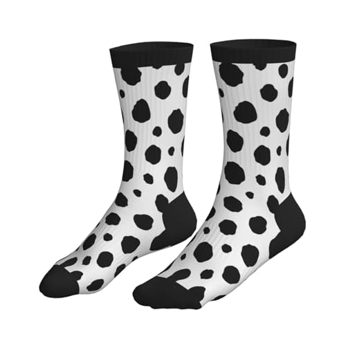 Crew Athletic Socks Funny Crazy Casual Sports Novelty Dress Socks for Women Men Running Hiking - color: Dog Polka Dots