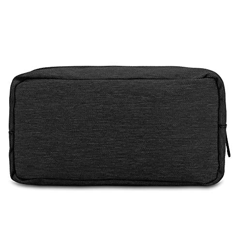 E-Tree Makeup Bag,Medium Travel Make up Pouch for Purse,Zipper Cosmetic Brush Skin Care Case for Women Man,Toiletry Bags,Tech Electronic Organizer,Small Canvas Storage for Personal Items,Black - color: Black, style: 7.8" X 3.9" X 3.9"