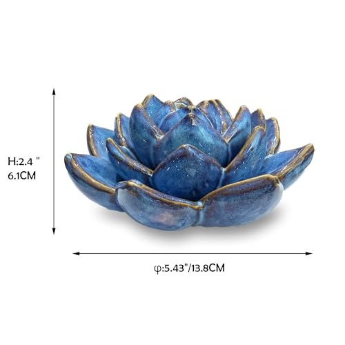 Ceramic Succulent Flower Table Centerpiece (Blue) - color: Blue