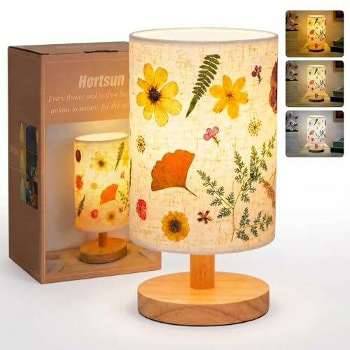 Hortsun Pressed Flower Vintage Table Lamp,Modern Style - color: Modern Style