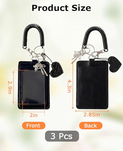 3 Pcs Photocard Holder Keychain, 3" Photo Card Holders for Id Badge Holder Bus Credit Id Bank Card