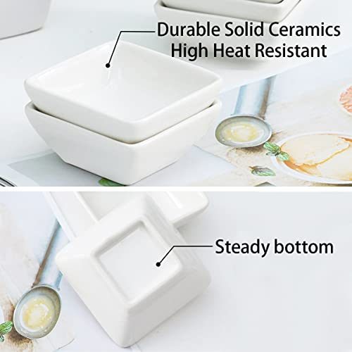 Ultra-Strong 3 Oz 6 Pack Ceramic Dip Bowls Set, Mini Bowl Soy Sauce Plate, Condiment Server, Can be Used for Ketchup, Vinegar,BBQ and Party Dinner