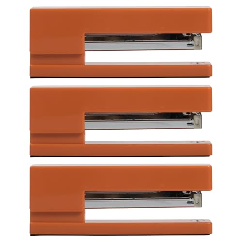 JAM PAPER Modern Desk Stapler - Orange - 3/Pack - color: Orange, size: Pack of 3
