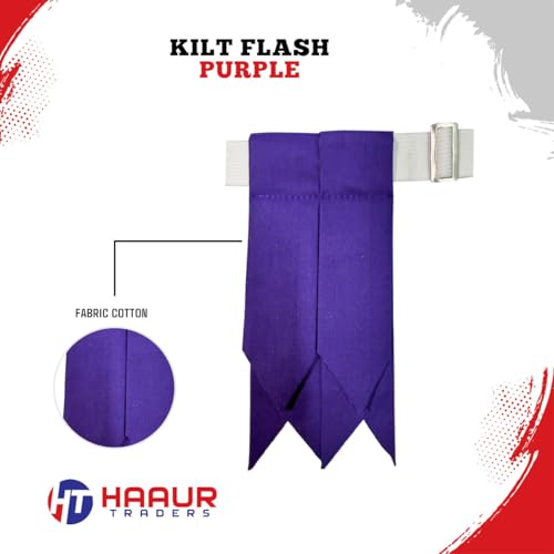Men's Men's Tartans Kilt Flashes with Heavy Buckle Elastic Adjusters Fit - color: Purple