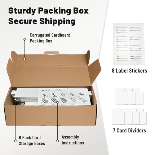 NUMINA 6 Pack 2 Row Trading Card Storage Boxes Card Organizer - size: 6 Pack