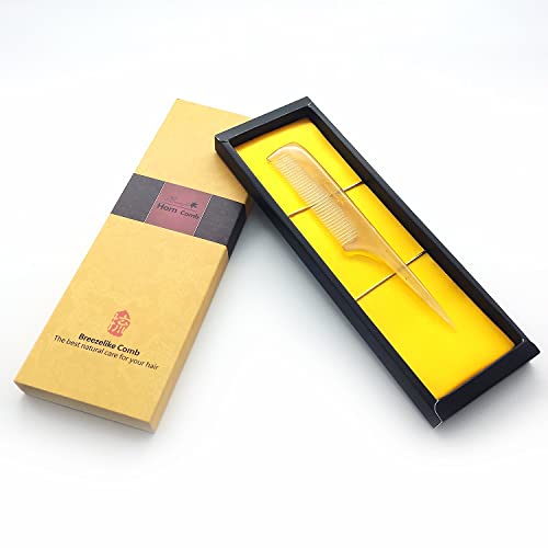 Breezelike Hair Comb for Women, Fine Tooth Tail Comb for Styling - color: Sheep Horn