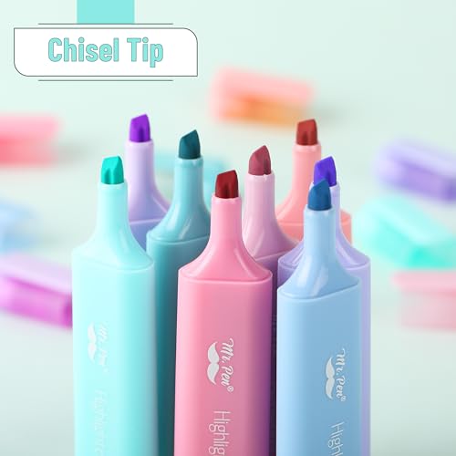 Mr. Pen- Highlighters, 8 Pack, Morandi Colors - color: Morandi