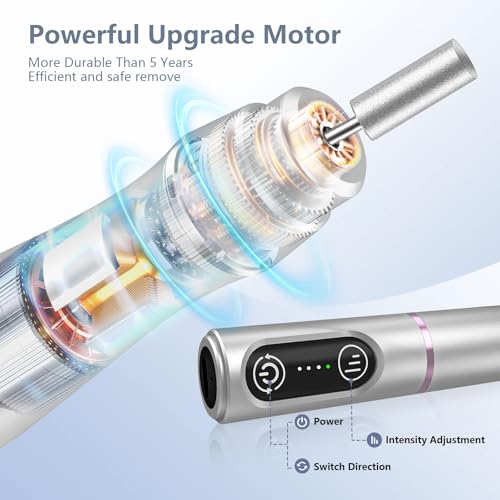 TUOBEO Cordless Nail Drill Electric Nail File Kit, Rechargeable Efile Set - color: Silver