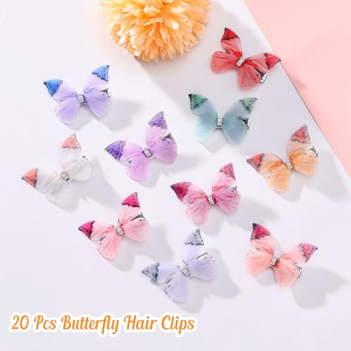 20Pcs Butterfly Hair Clips for Women Moving Glitter Butterfly Clip Fairy Accessories Green - color: Green