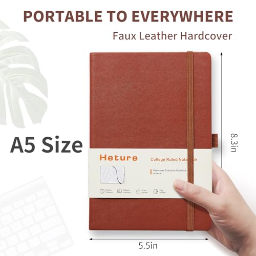 Hardcover Notebooks, A5 Lined Journals Notebook for Writing 160 Pages - color: Brown, size: 1 Pack