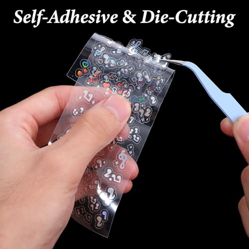 24 Sheets Holographic Photocard Stickers Self Adhesive Glitter