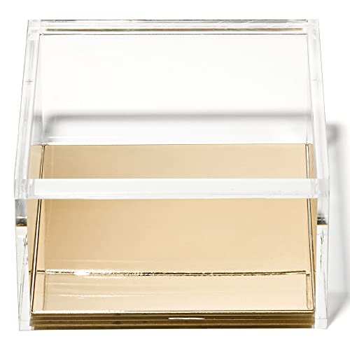 OfficeGoods Acrylic Desk Organizer with Gold Base, Large - color: Gold, size: Large