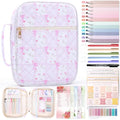 XKDOUS Bible Cover for Women Bible Bag Kit Church Book Holder Carrying Case - color: Pink Patchwork