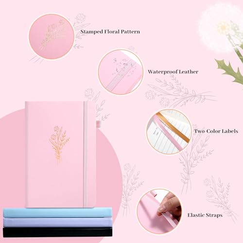 Lined Journal Notebook for Women Cute Leather Journals for Writing - color: Lihgt Pink