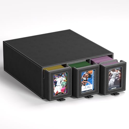 3-Drawer Trading Card Storage Box Holds 2500+ Cards (Gray) - color: Gray
