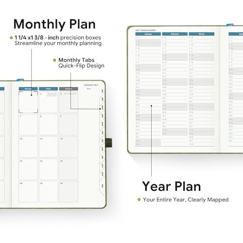 2026-2027 Weekly and Monthly Planner (Jul.2026–Dec.2027) - color: Charcoal Gray, size: Medium-8.5" x 6.5"