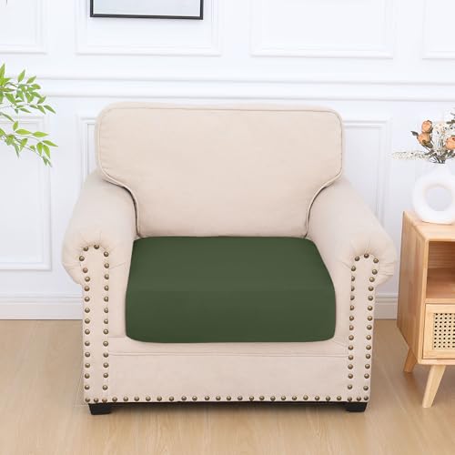 hyha Milk Silk Couch Cushion Covers, Sofa Covers Washable for Cushion Couch - color: Bronze Green, size: Seat Cover Small