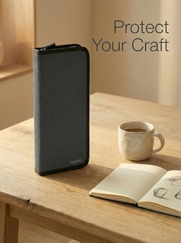 DUGATO Long Brush Holder & Organizer, Canvas Case 5.7 x 14.8 in, Blue - color: Blue, size: Large 5.7x14.8 inches