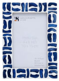Handicrafts Home Handmade Bone & Resin Inlay Coastal Blue Picture Frame,6x4 - color: Mosaic- Blue White, size: 4X6