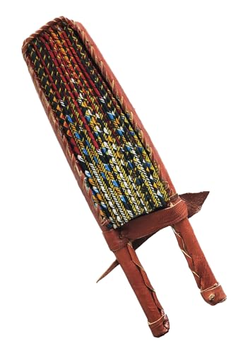 Kente African Print Foldable Hand Fan - color: Anan