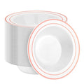BESTSTAR 100 Pack Disposable Soup Bowls with Rose Gold Rim - color: Rose Gold, size: 100 pack